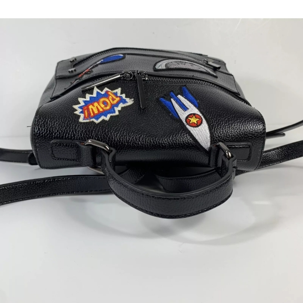 Dream Control Retro Patchwork Mini Backpack In Black - Picture 10 of 15